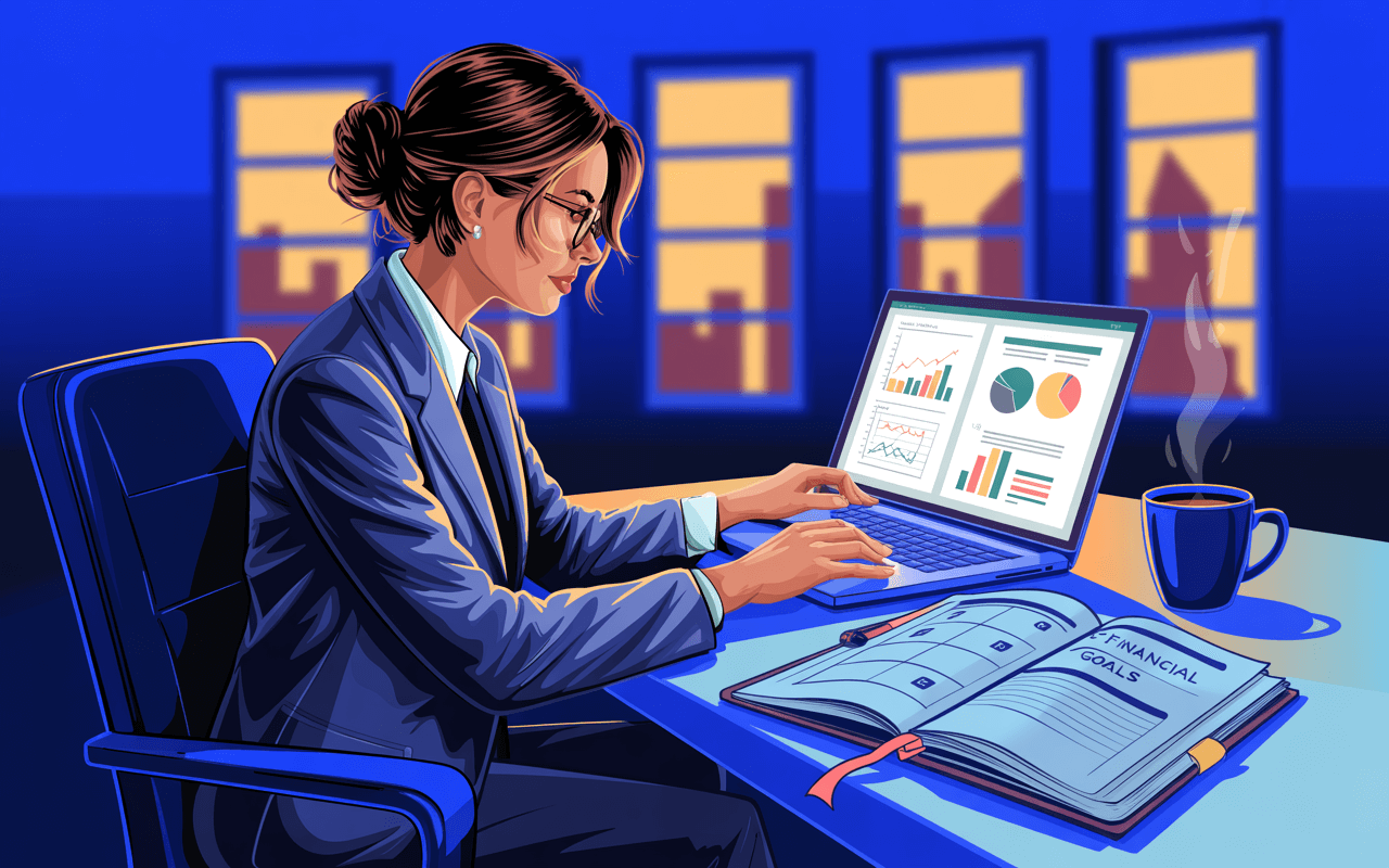 Profesional trabajando en finanzas personales